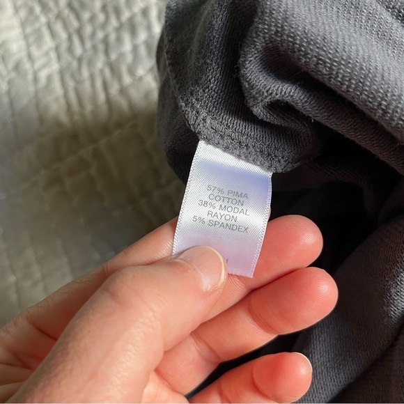 J JILL ~ Pure Jill Grey Pima Cotton Spandex Slim-Leg Cropped Lounge Pant - Picture 12 of 13